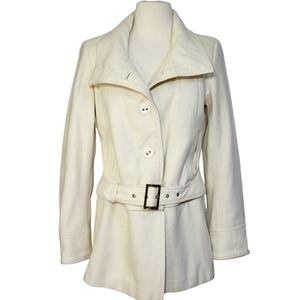 Vintage Guess 2 in 1 Single Breasted Belted Jacket Moto in Ivory Womens Size S